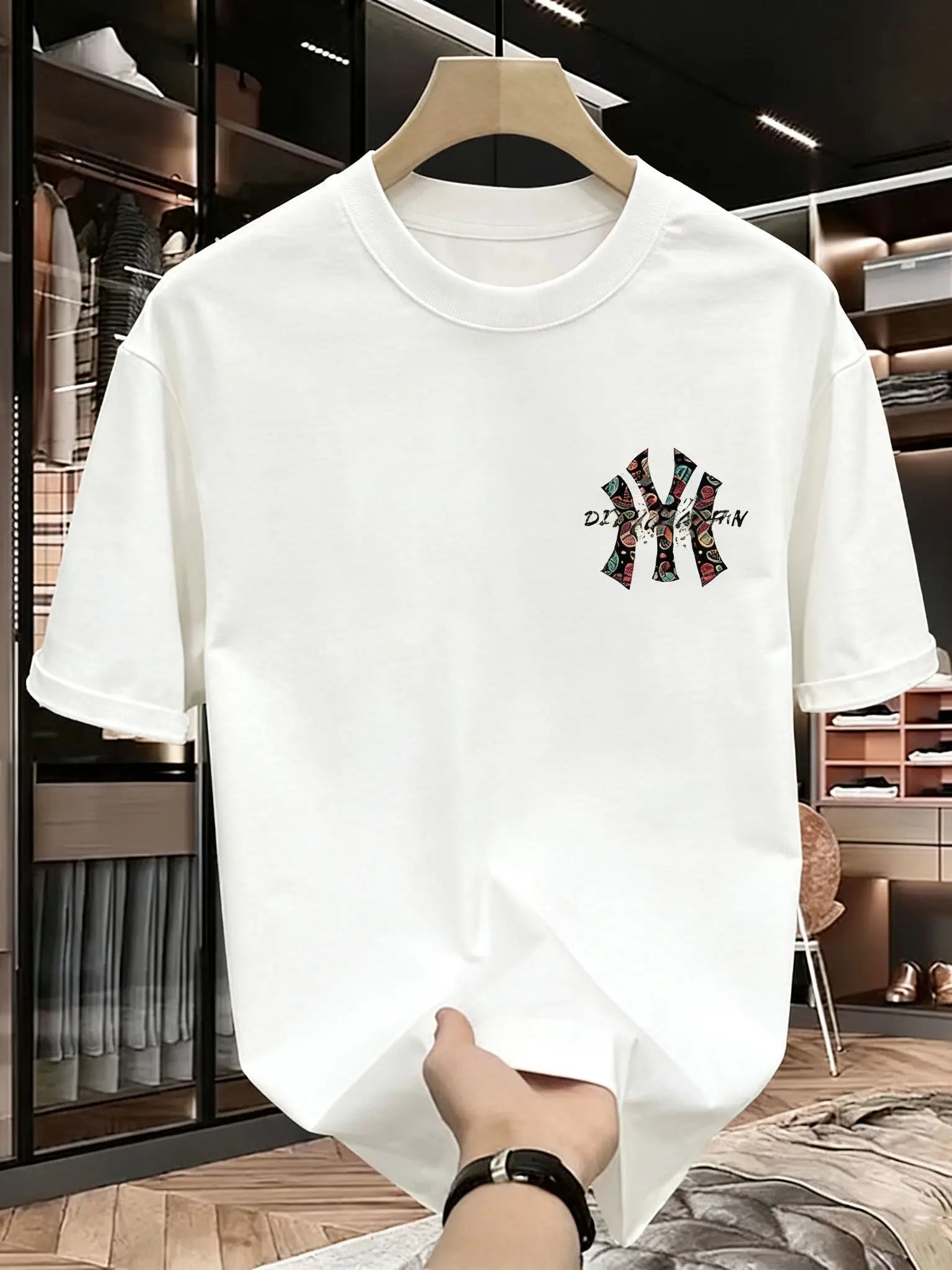 Men's Loose-Fit Printed Cotton T-Shirt — Breathable Summer Tee
