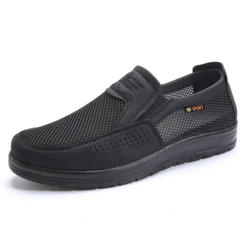 Men's Breathable Mesh Chunky Sole Sneakers — Lightweight Slip-On