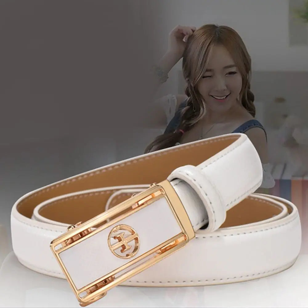 Women's Luxury Genuine Leather Belt — Automatic Buckle Waistband (105 cm)
