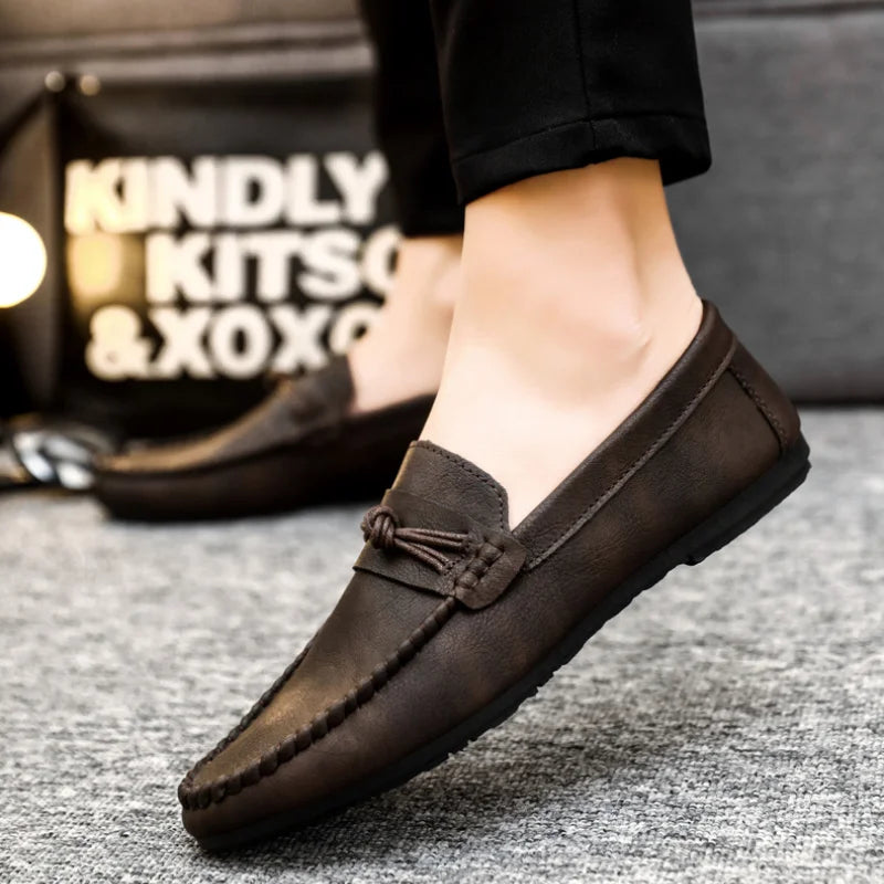Men's Slip-On Moccasin Driving Shoes — Comfortable Casual Loafers