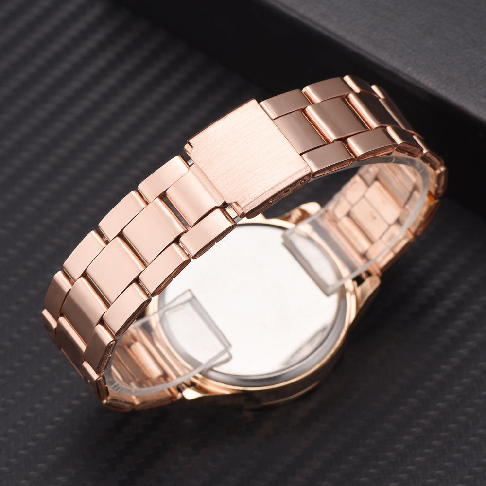 Women's Rose Gold Fashion Quartz Watch — Stainless Steel Business Wristwatch