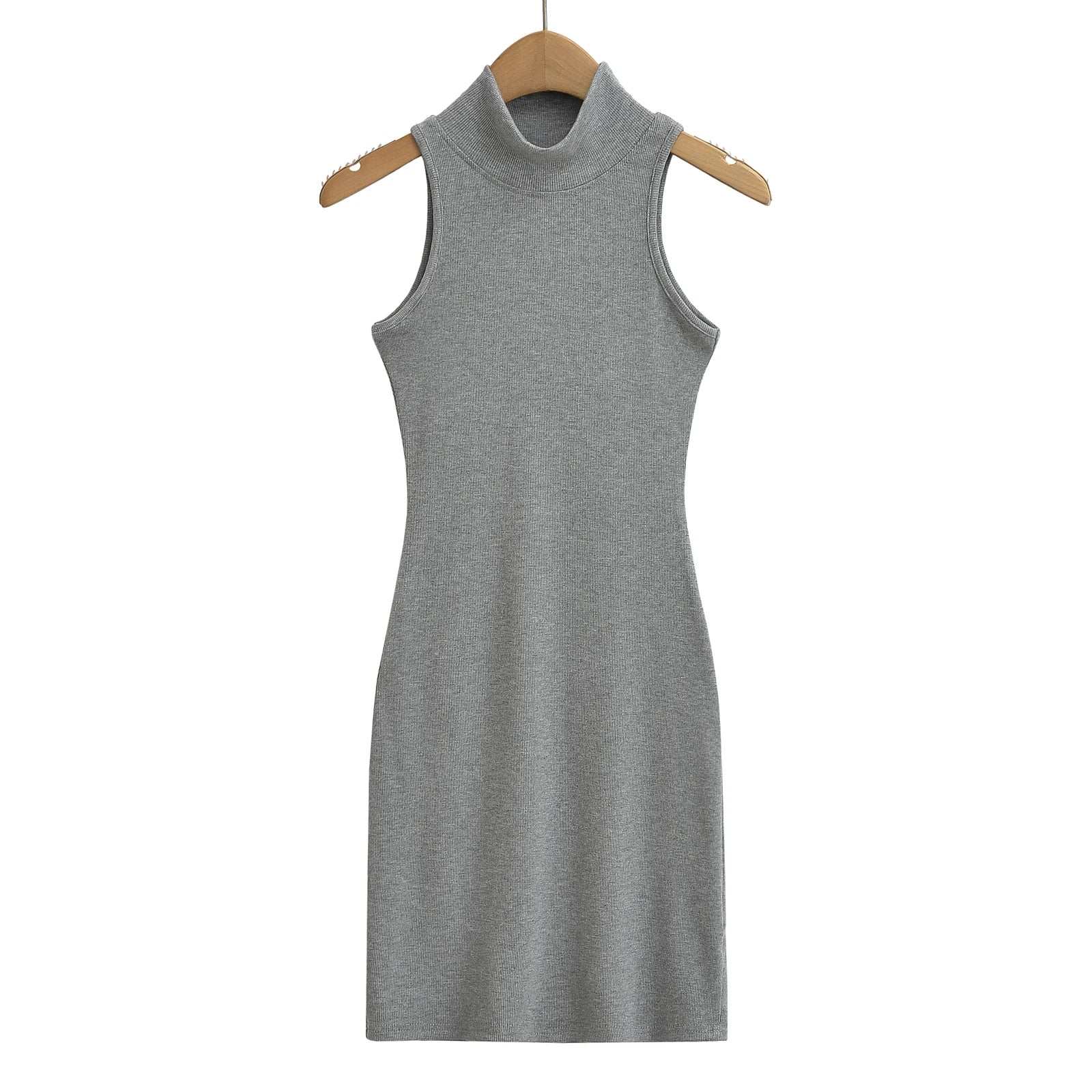 Women's Turtleneck Knit Bodycon Ankle-Length Maxi Dress