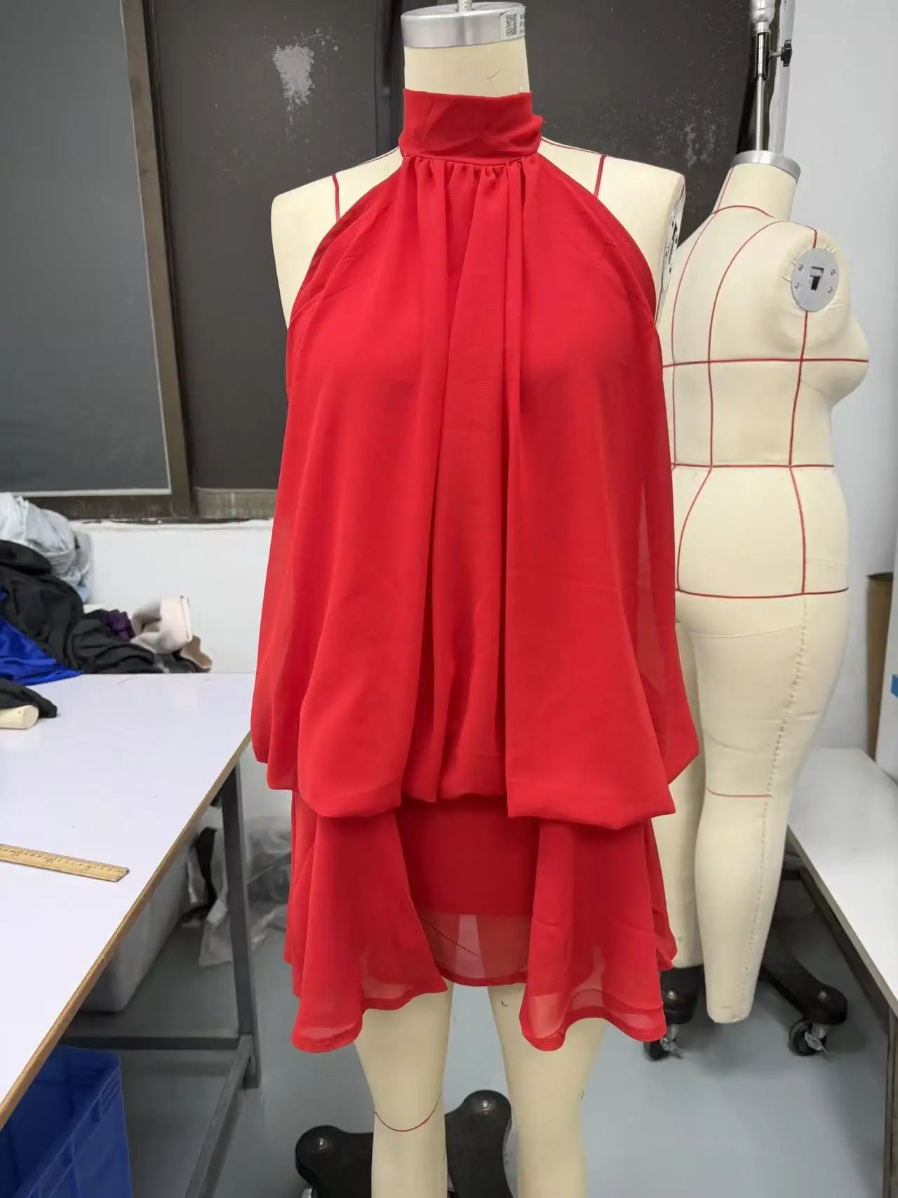 Women's Polyester Backless Slim-Fit A-Line Beach Dress