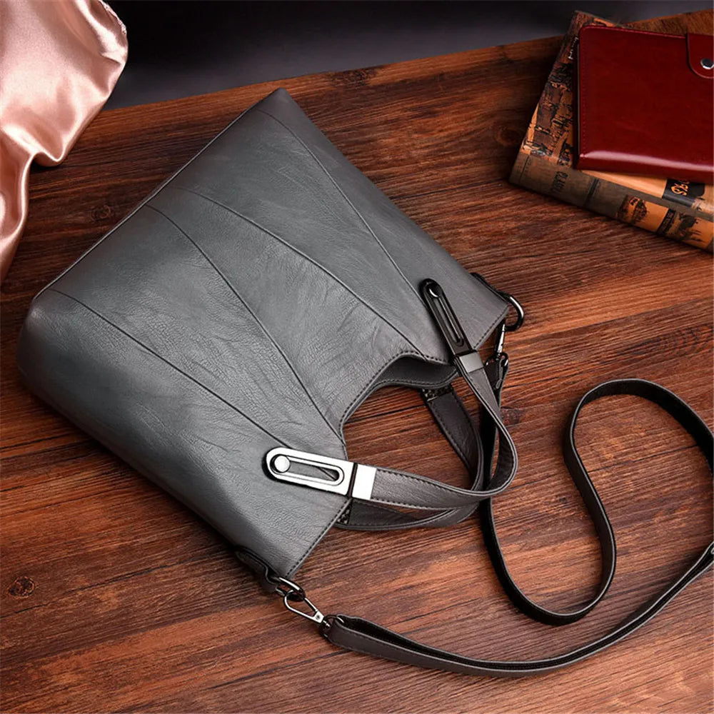 Women's Luxury PU Leather Crossbody Bag — Multi-Pocket Shoulder & Tote Handbag