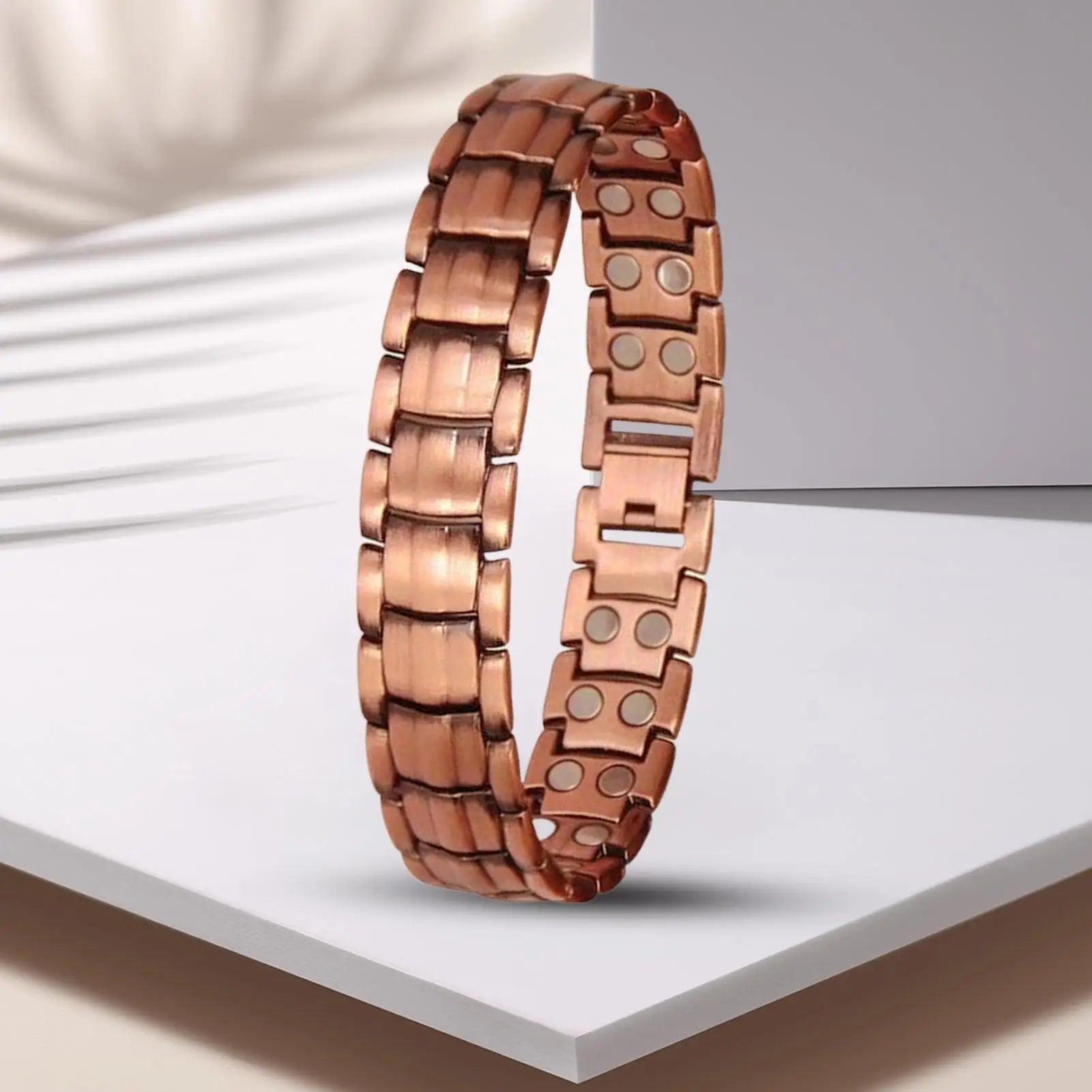 Men's Magnetic Copper Bracelet — Tin Gold Adjustable Sports & Outdoor Jewellery (21 cm)
