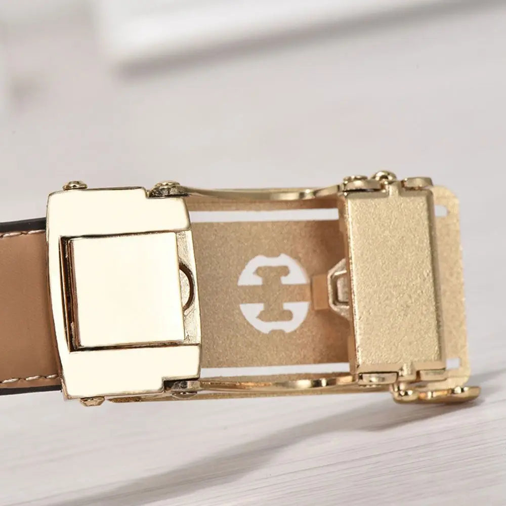 Women's Luxury Genuine Leather Belt — Automatic Buckle Waistband (105 cm)