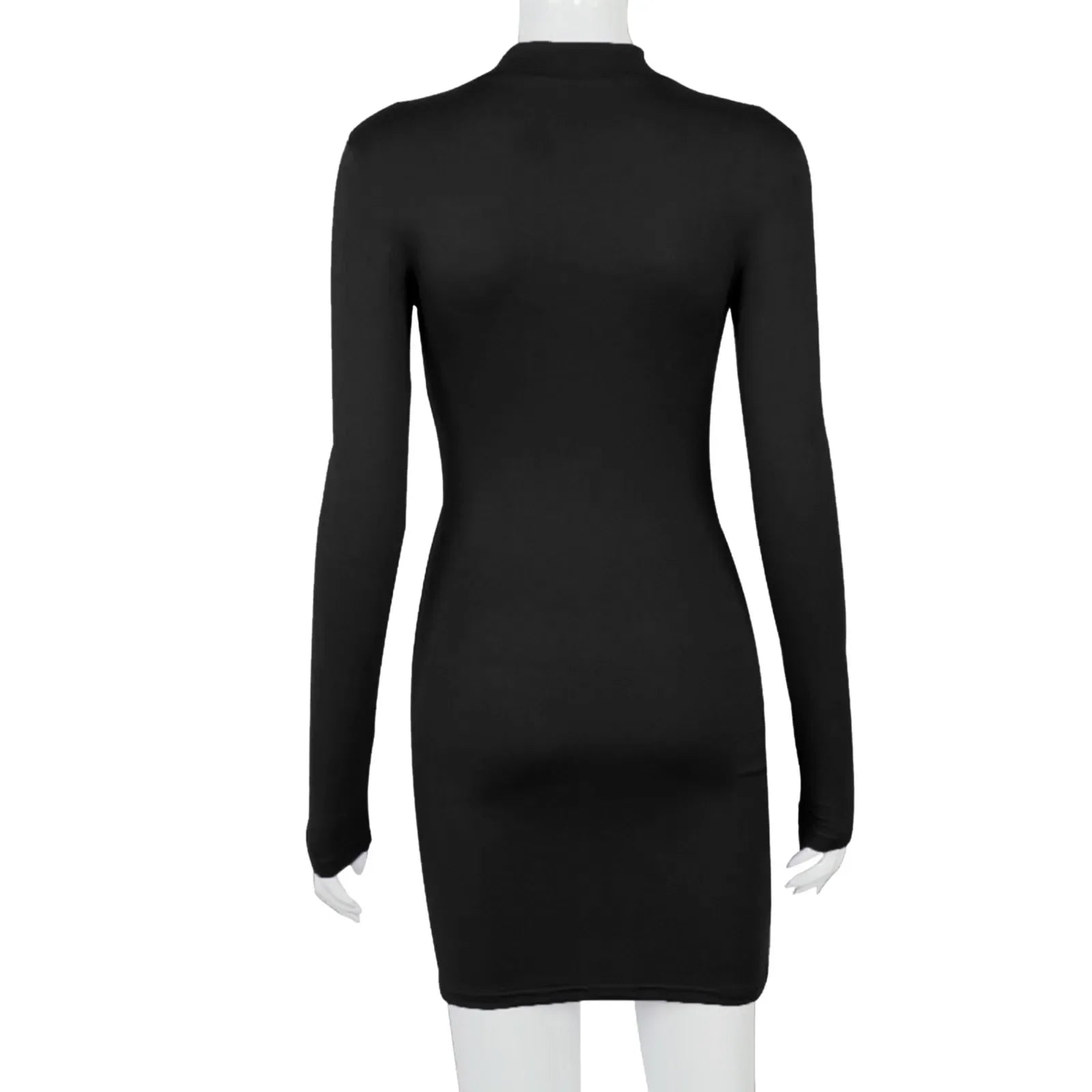 Women's Polyester-Spandex Drawstring O-Neck Bodycon Dress