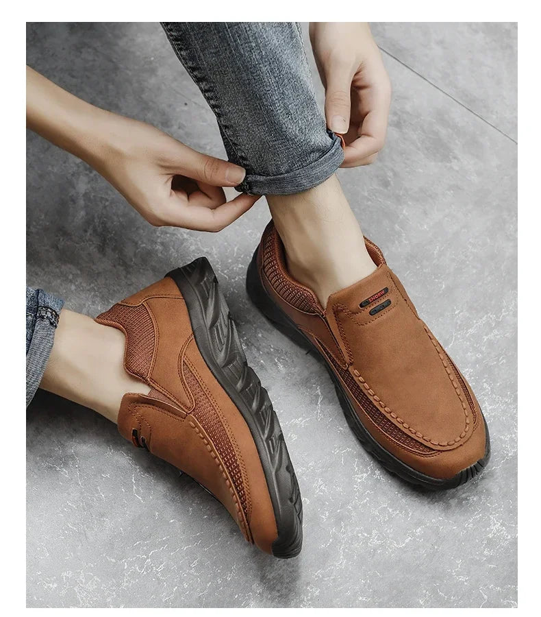 Men's Handmade Retro Slip-On Loafers — Breathable Casual Sneakers
