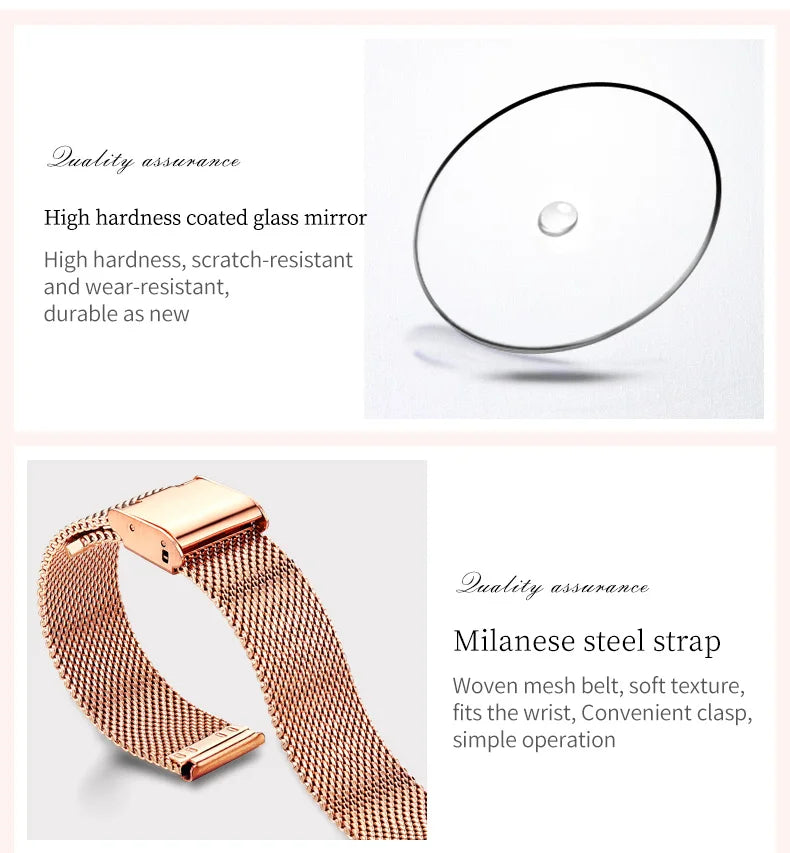 OLEVS Women's Rose Gold Quartz Watch — Luxury Stainless Steel Bracelet Gift Set