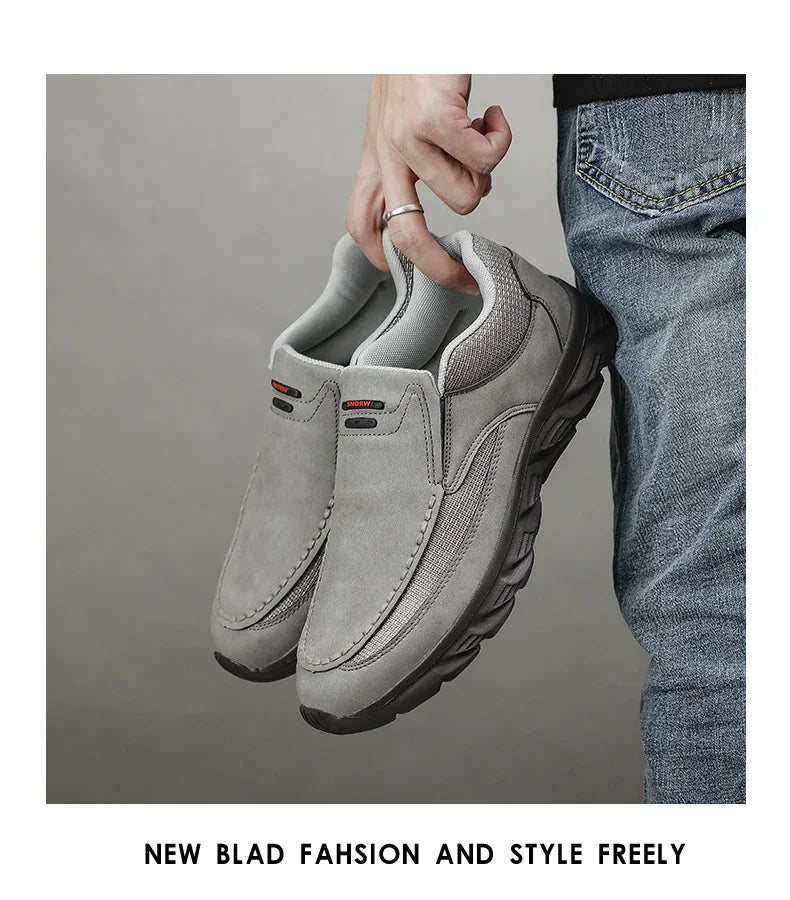 Men's Handmade Retro Slip-On Loafers — Breathable Casual Sneakers