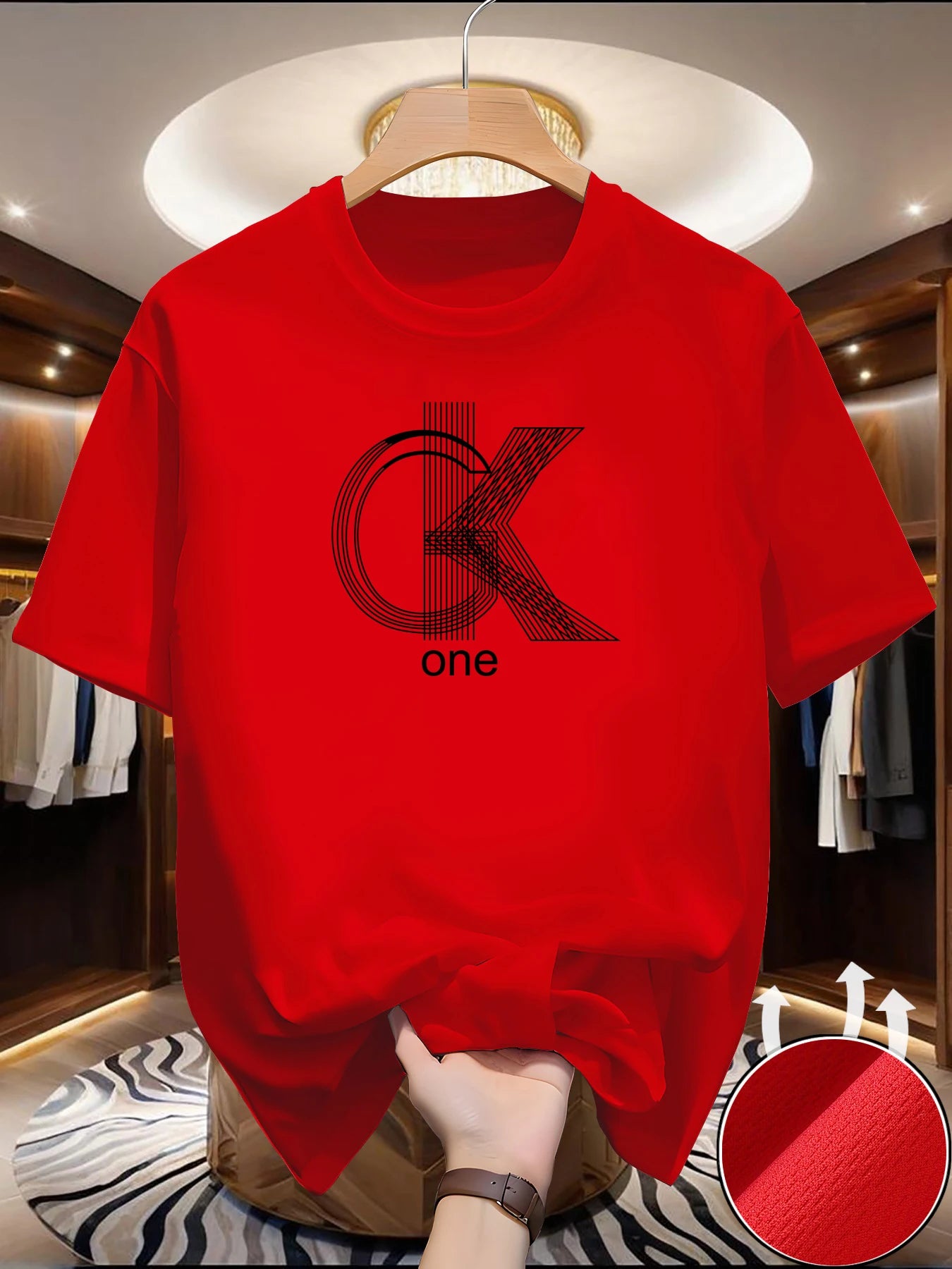 Men's Graphic Crew Neck T-Shirt — Breathable Summer Knit Tee (S–XXL)