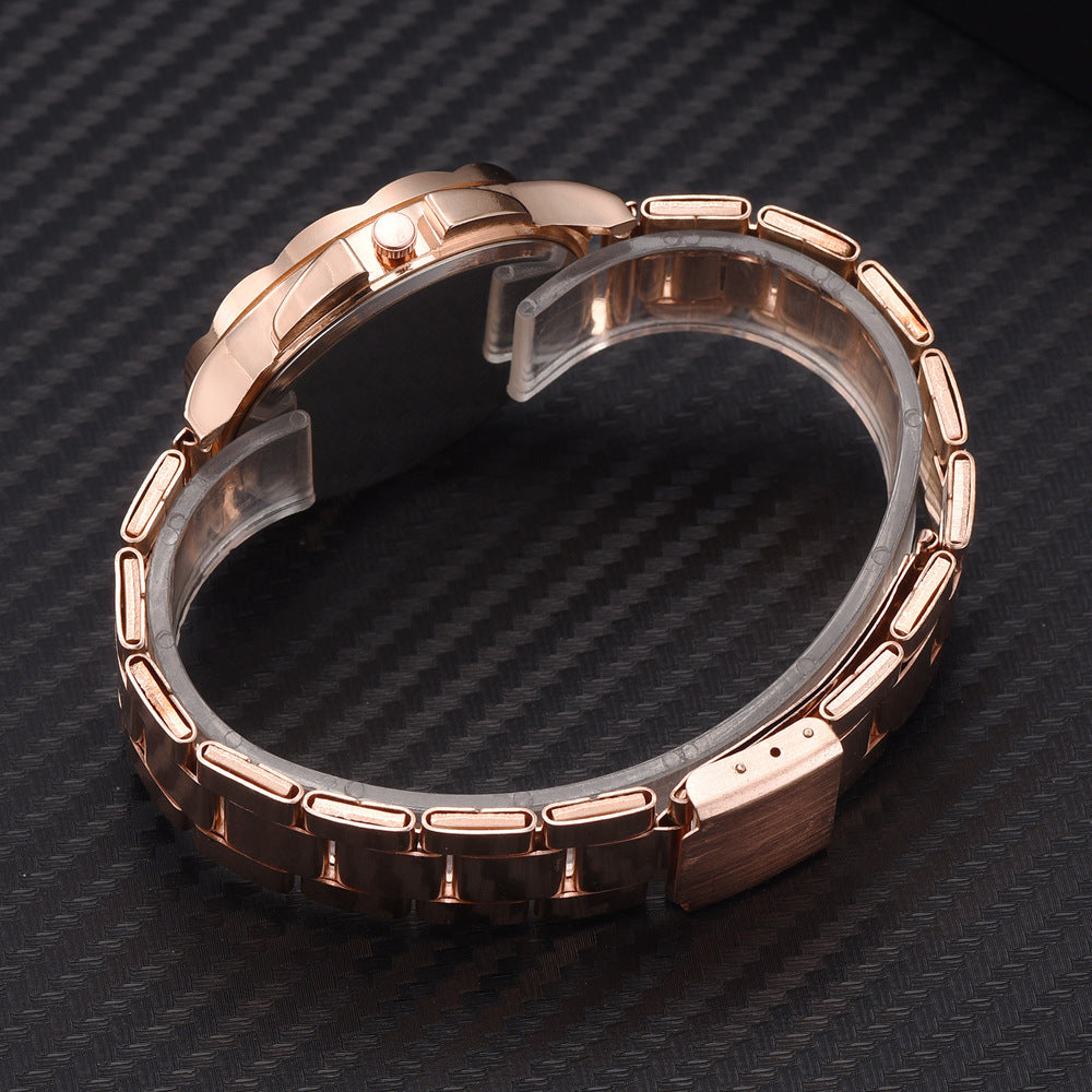 Women's Rose Gold Fashion Quartz Watch — Stainless Steel Business Wristwatch