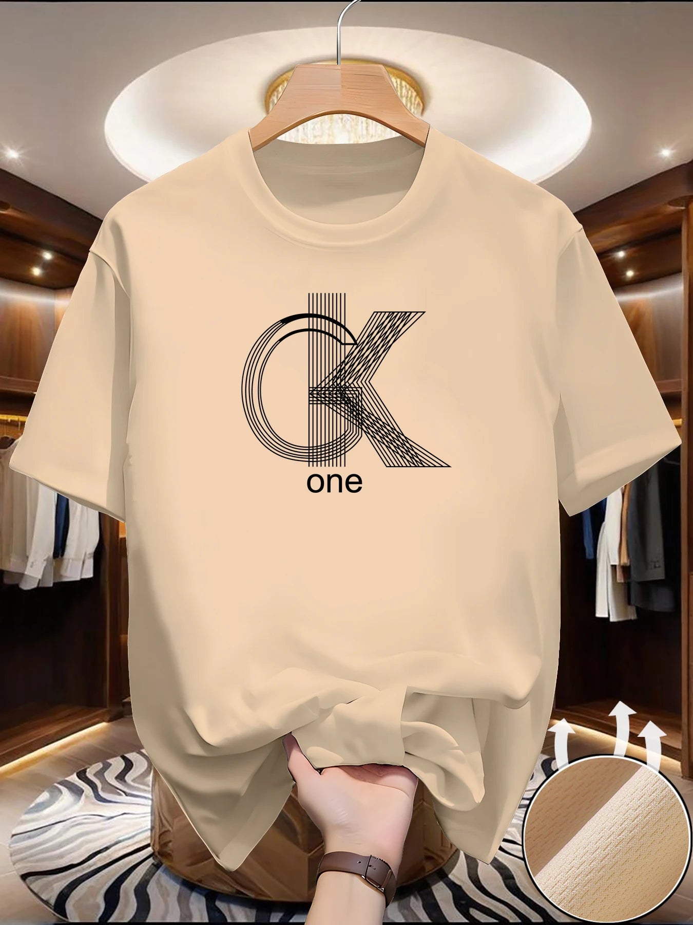 Men's Graphic Crew Neck T-Shirt — Breathable Summer Knit Tee (S–XXL)