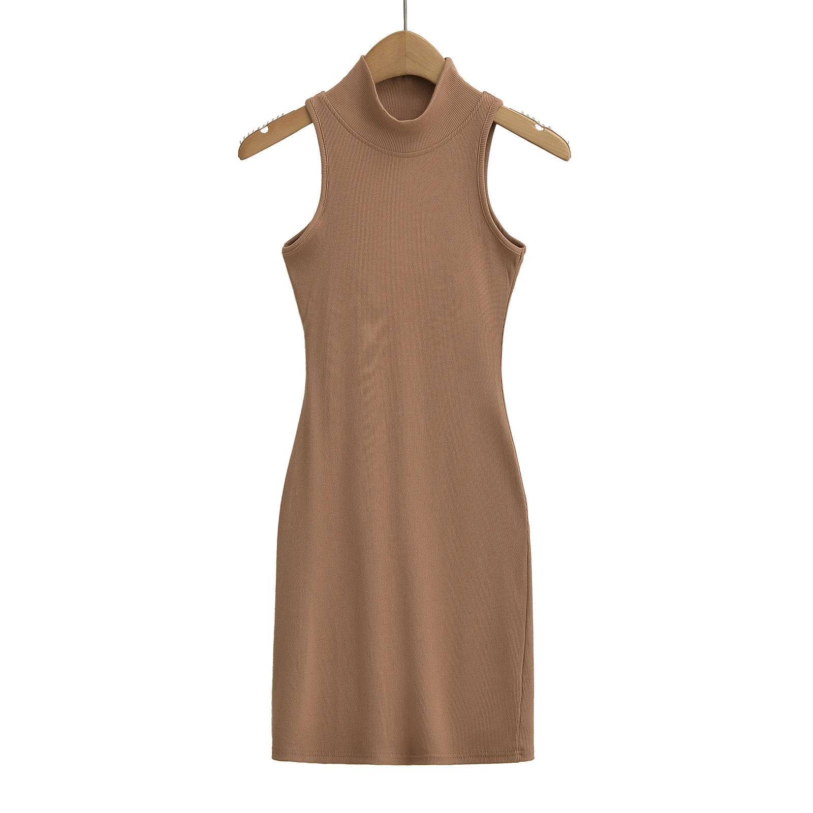 Women's Turtleneck Knit Bodycon Ankle-Length Maxi Dress
