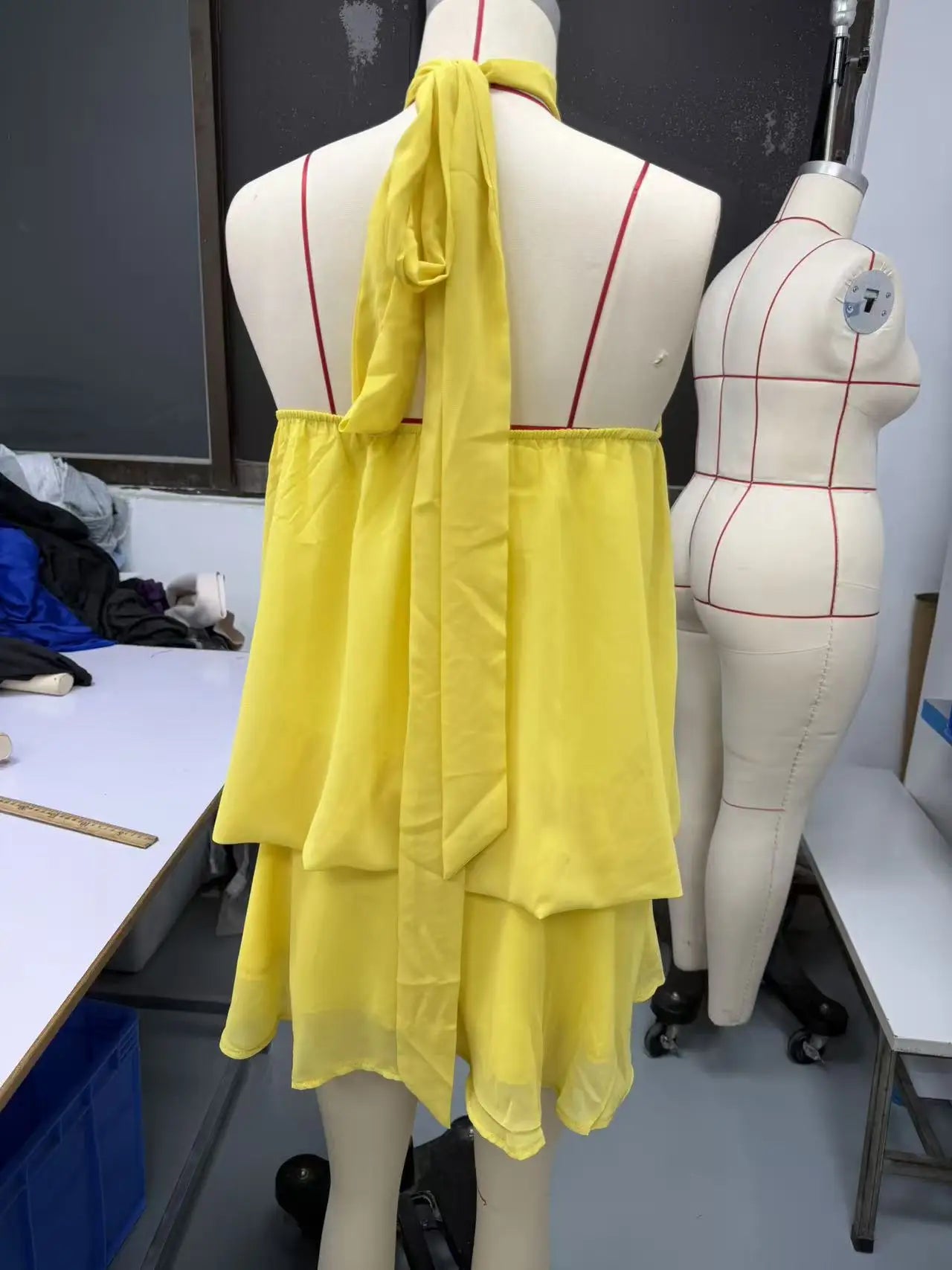 Women's Polyester Backless Slim-Fit A-Line Beach Dress