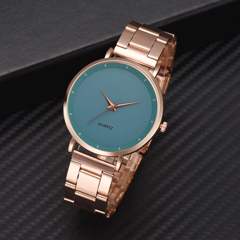 Women's Rose Gold Fashion Quartz Watch — Stainless Steel Business Wristwatch