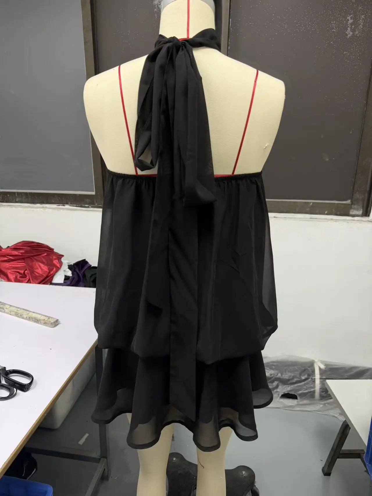 Women's Polyester Backless Slim-Fit A-Line Beach Dress