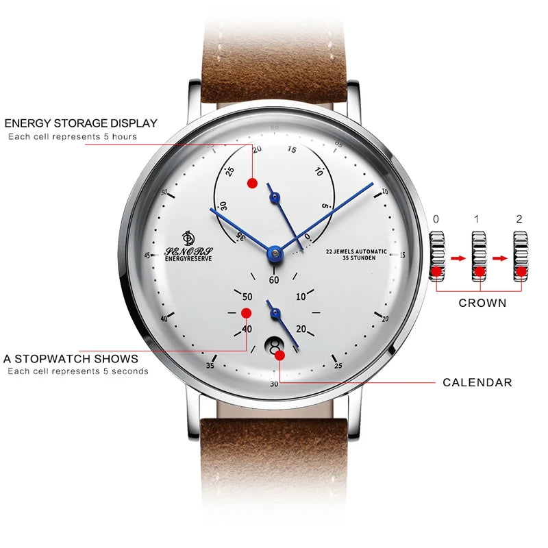 Men's Luxury Automatic Mechanical Watch — Military Style Waterproof Wristwatch