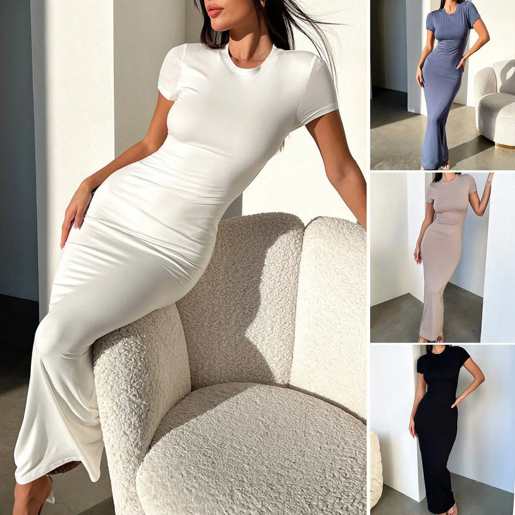 Women's Sexy Bodycon Long Sleeve Floor-Length Evening Dress