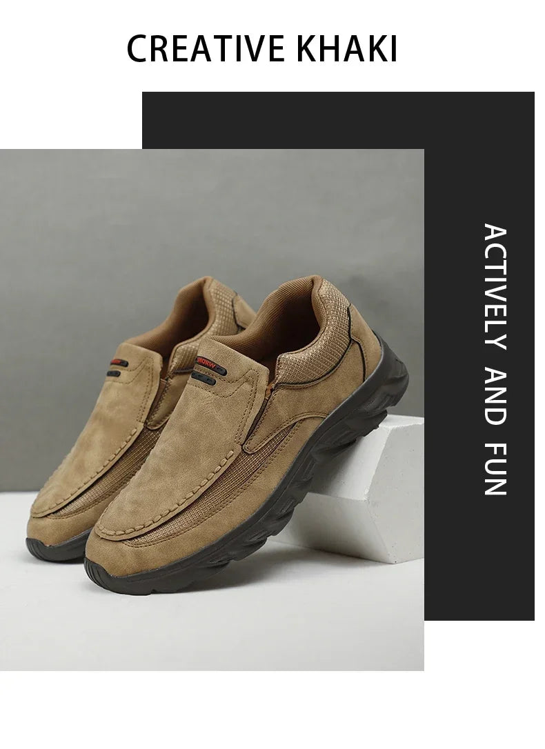 Men's Handmade Retro Slip-On Loafers — Breathable Casual Sneakers
