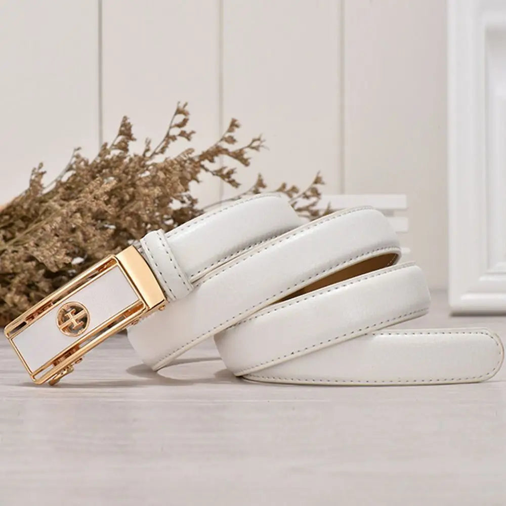 Women's Luxury Genuine Leather Belt — Automatic Buckle Waistband (105 cm)